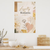 Trouw Is Romantisch Goud Typografie Poster (Keuken)