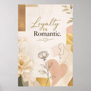 Trouw Is Romantisch Goud Typografie Poster