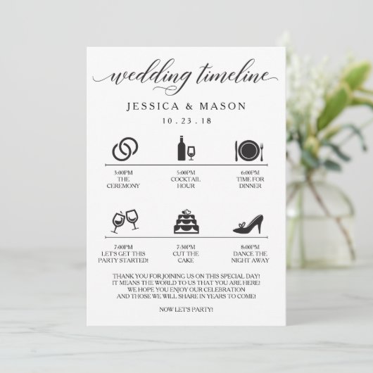 Trouw Itinerarium en Trouw Verwelkoming Kaart (Staand voorkant)