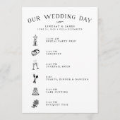 Trouw Itinerariumkaart voor Bruiloftsfeest & Lever Programmakaart (Voorkant)