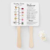 Trouw Itinerary Cocktail - Icoon Trouw Welkom Handwaaier (Voorkant en achterkant)