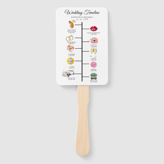 Trouw Itinerary Cocktail - Icoon Trouw Welkom  Handwaaier (Voorkant)