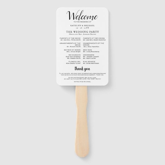 Trouw Itinerary Cocktail - Icoon Trouw Welkom Handwaaier (Achterkant)