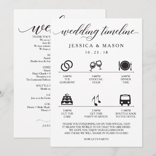 Trouw Itinerary en Trouw Verwelkoming (Voorkant / Achterkant)