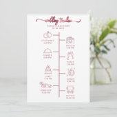 Trouw Itinerary Icon Chic Script Trouw Welkom Kaart (Staand voorkant)