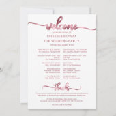 Trouw Itinerary Icon Chic Script Trouwprogramma Bedankkaart (Achterkant)