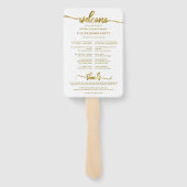 Trouw Itinerary Icon Chic Script Trouwprogramma Handwaaier (Achterkant)