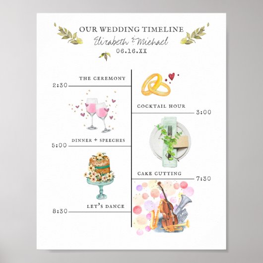 Trouw Itinerary Schema Welkomstbord Poster (Voorkant)