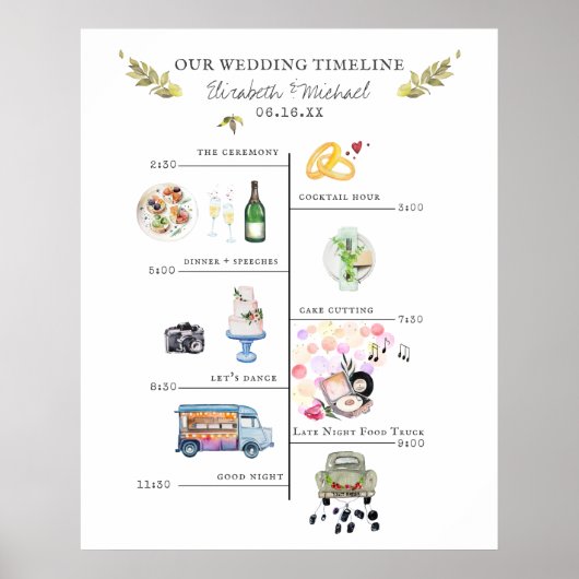 Trouw Itinerary Schema Welkomstposter Poster (Voorkant)