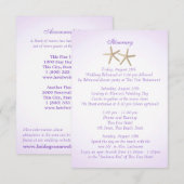 Trouw Itinerary Strand Paarse Hortensia Kaart (Voorkant / Achterkant)