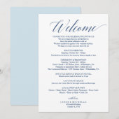 Trouw Itinerary Welkomstbrief Navy Script Programmakaart (Voorkant / Achterkant)