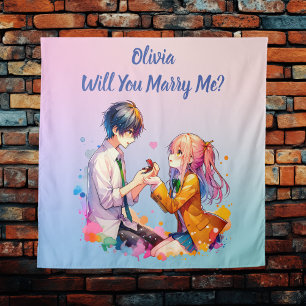 Trouw je met me   Anime Huwelijksaanzoek  Wandkleed