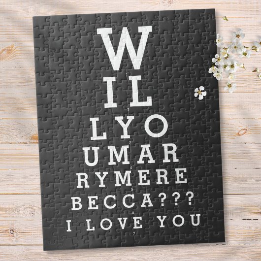 Trouw je met mij Huwelijk Aangepaste Opticien Graf Legpuzzel