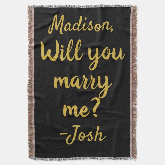 Trouw je met mij Huwelijksaanzoek Decoratie Deken (Voorkant Verticaal)