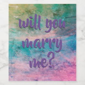 trouw je met mij wijnfleslabel wijn etiket (Enkel label)