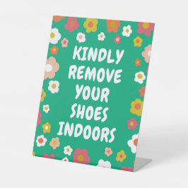 TROUW JE SCHOENEN UIT Groovy Daisies Bloemige OP M Reclamebord Met Voetstuk