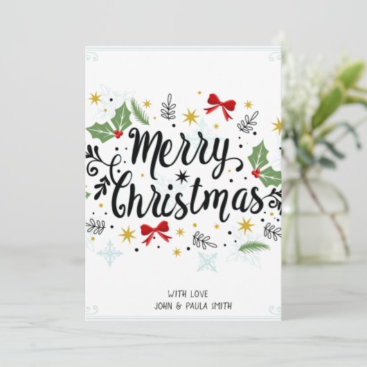 Trouw Kerstmis Uitnodigingskaart Kaart (Staand voorkant)