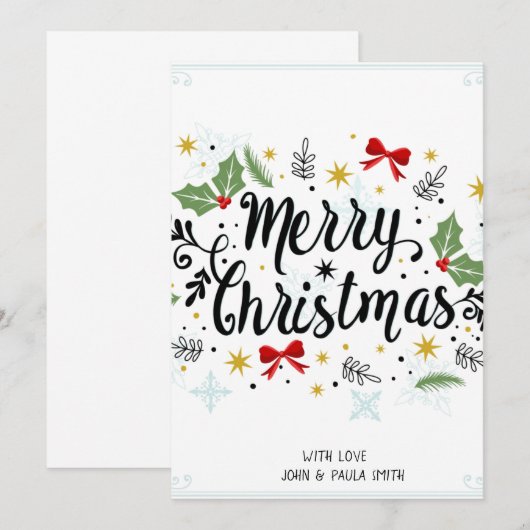 Trouw Kerstmis Uitnodigingskaart Kaart (Voorkant / Achterkant)
