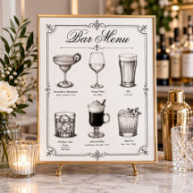 Trouw Klassieke Kalligrafie Cocktailbarmenu