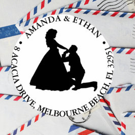 Trouw knielende man thema  zelfinktende stempel