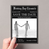 Trouw Krant QR code Acrylic Save the Date Acryl Uitnodigingen (Insitu (Draagbaar))