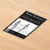 Trouw Krant QR code Acrylic Save the Date Acryl Uitnodigingen (Laagn)