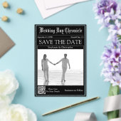 Trouw Krant QR code Acrylic Save the Date Acryl Uitnodigingen (Insitu (Huwelijk))