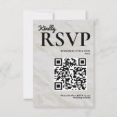 Trouw Krant Vintage Elegante QR Code RSVP Kaartje (Achterkant)