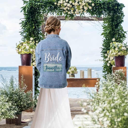 Trouw Kust Bruid Rustiek Monogram Denim Jacket
