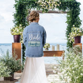 Trouw kust bruid rustieke monogram denim jacket