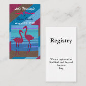 Trouw Laat Flamingle Vogel Strand bij Schemering R Informatiekaartje (Voorkant / Achterkant)