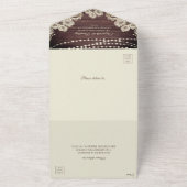 Trouw Landelijke Houten Slingerlichtjes Ivoorkleur All In One Uitnodiging (Buitenkant)