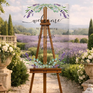 Trouw lavendel eucalyptus groen welkom acryl bord
