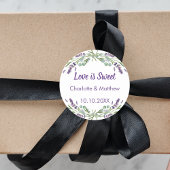 Trouw lavendel eucalyptus Liefde is Zoet Ronde Sticker