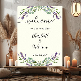 Trouw lavendel ivoor eucalyptus welkom poster