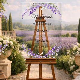 Trouw lavendel watercolor welkom acryl bord