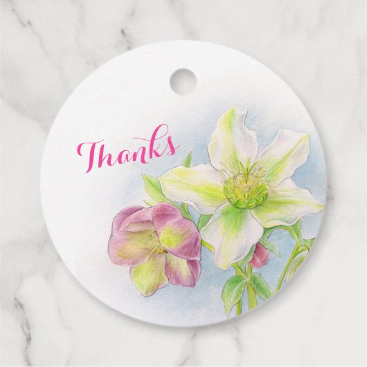 Trouw Lentekerstroos aangepaste namen en dankjewel Bedankjes Labels (Achterkant)