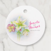 Trouw Lentekerstroos aangepaste namen en dankjewel Bedankjes Labels (Voorkant)