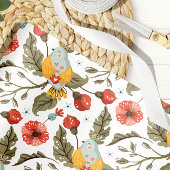 Trouw Lentepatroon met bloemenvogel  Cadeaupapier