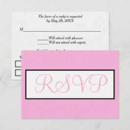 Trouw Licht Roze Witte RSVP Kaartje