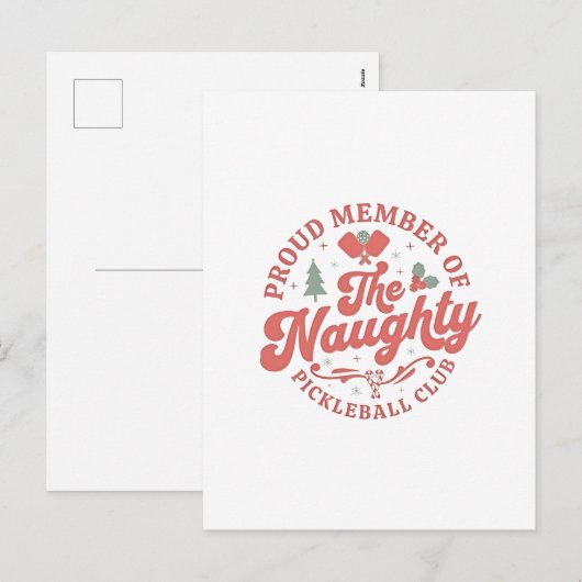 Trouw lid van de ondeugende Pickleball Club Feestdagenkaart (Voorkant / Achterkant)