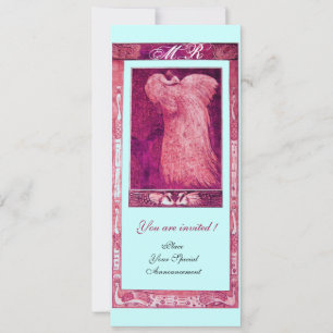 TROUW LIEFDE PAUW MONOGRAAM, roze rood wit blauw Kaart