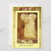 TROUW LIEFDE PAUW MONOGRAM ,bruin geel Kaart (Voorkant)