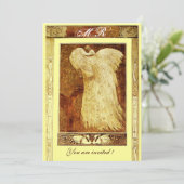 TROUW LIEFDE PAUW MONOGRAM ,bruin geel Kaart (Staand voorkant)