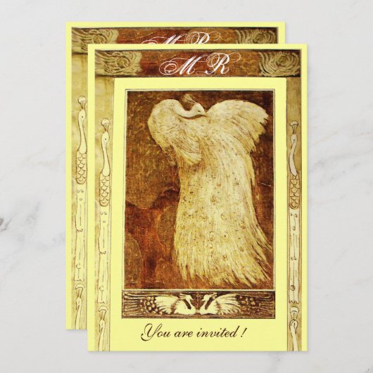 TROUW LIEFDE PAUW MONOGRAM ,bruin geel Kaart (Voorkant / Achterkant)