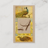 TROUW LIEFDE PAUW MONOGRAM Geel Ambachtspapier Visitekaartje (Achterkant)