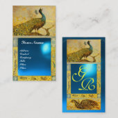 TROUW LIEFDE PAUW MONOGRAM geel blauw saffier Visitekaartje (Voorkant / Achterkant)