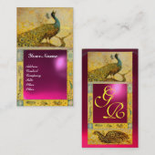 TROUW LIEFDE PAUW MONOGRAM geel roze amethist Visitekaartje (Voorkant / Achterkant)