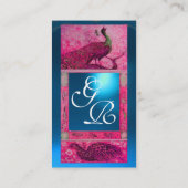 TROUW LIEFDE PAUW MONOGRAM roze  blauwe saffier Visitekaartje (Achterkant)