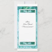 TROUW LIEFDE PAUW MONOGRAM Teal Witte Uitnodiging (Achterkant)